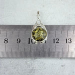 Baltic Green Amber Round Celtic Pendants