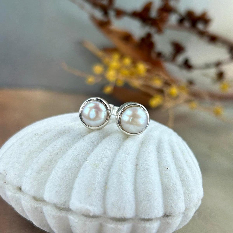 Pearl Sterling Silver Studs