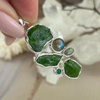 Mixed Stone Silver Pendant