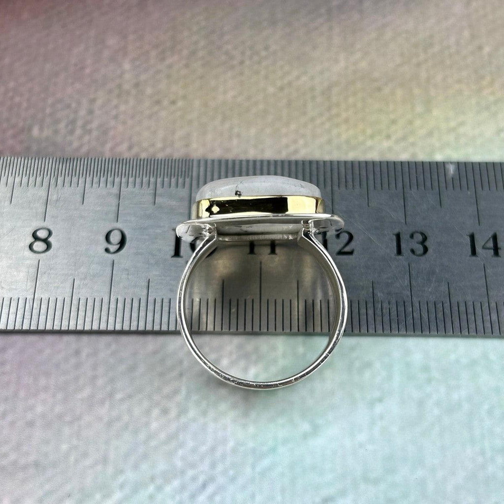 Rainbow Moonstone Modern Ring