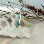 Battered Silver Stone Ring