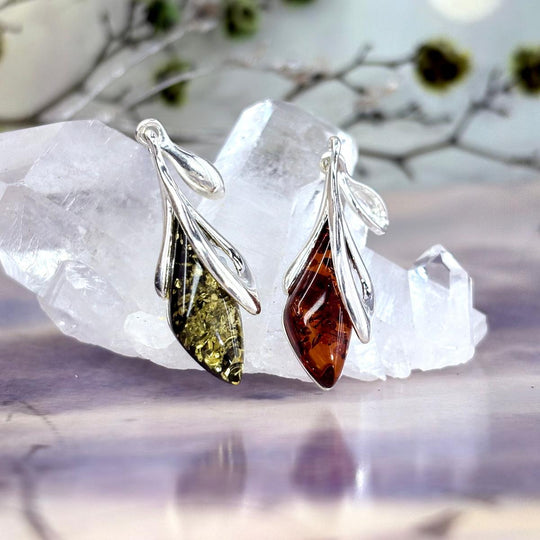 Assorted Baltic Amber Flower Bud Pendants