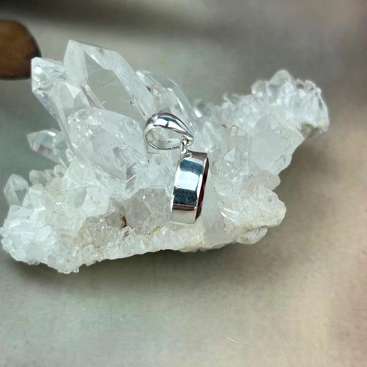 Garnet Pear Cut Pendant