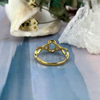 Aquamarine Cross Wave Gold Ring