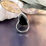 Teardrop Shape Obsidian Ring