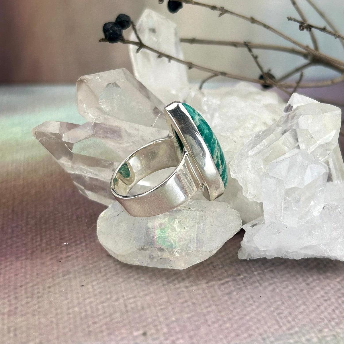 Amazonite Teardrop Rings