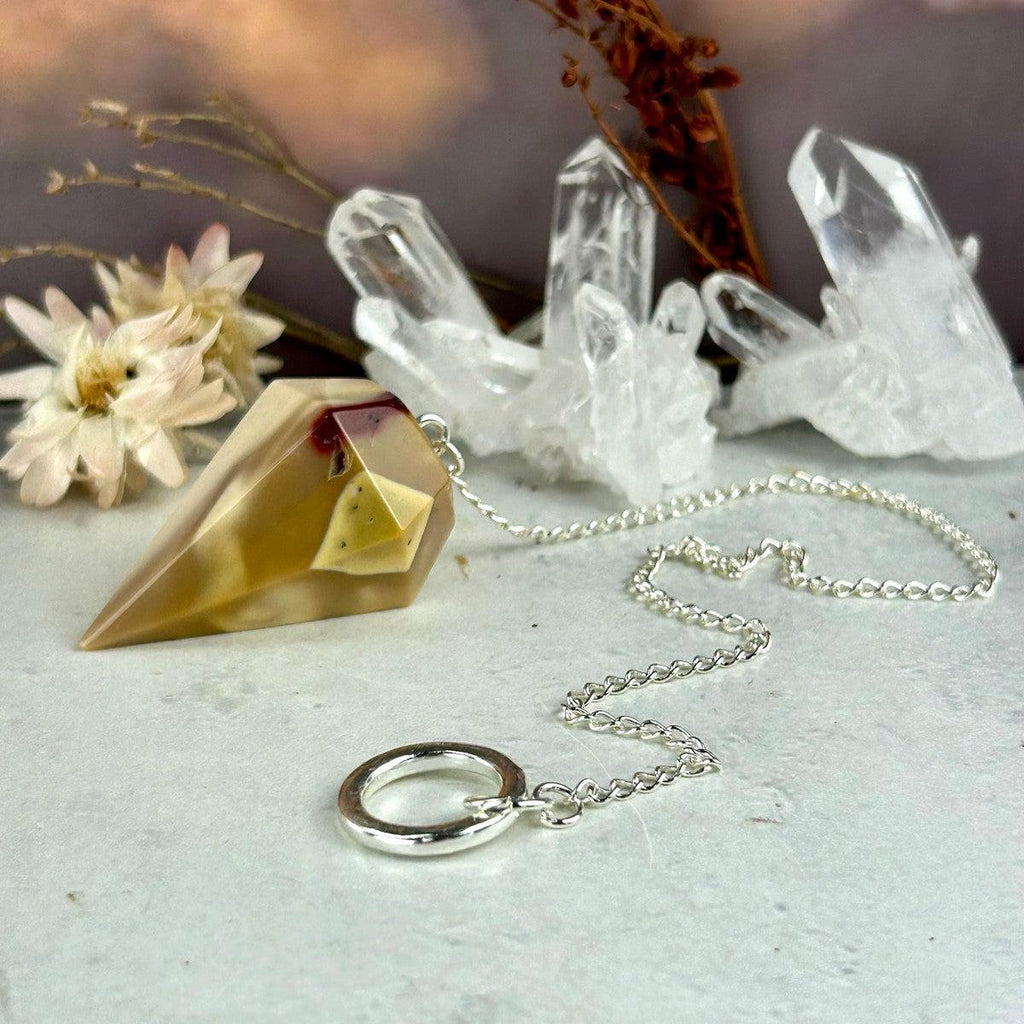Yellow Mookaite Crystal Pendulum