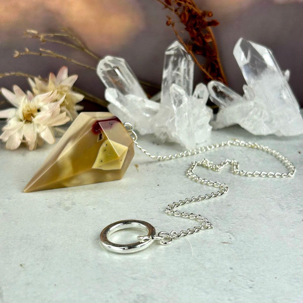 Yellow Mookaite Crystal Pendulum