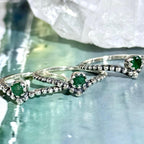 Green Gemstone Silver Ring