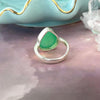 Green Crystal Silver Ring