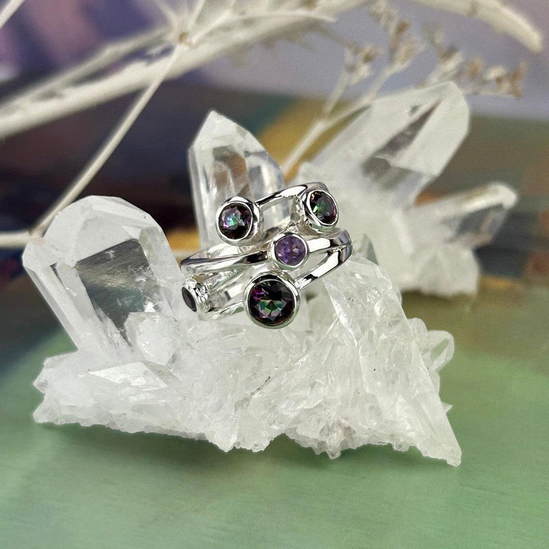 Mystic Topaz And Amethyst Ring