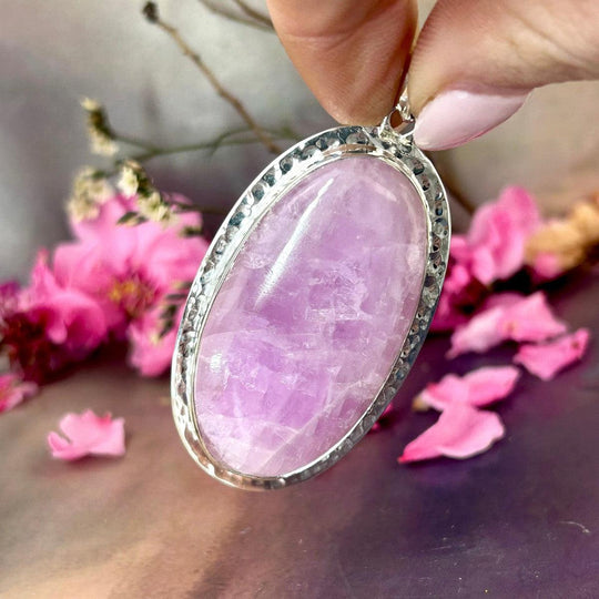 Kunzite Elongated Oval Pendant
