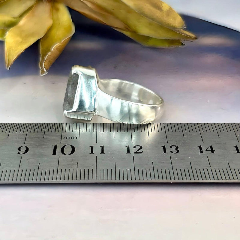 Labradorite Trillion Cut Ring