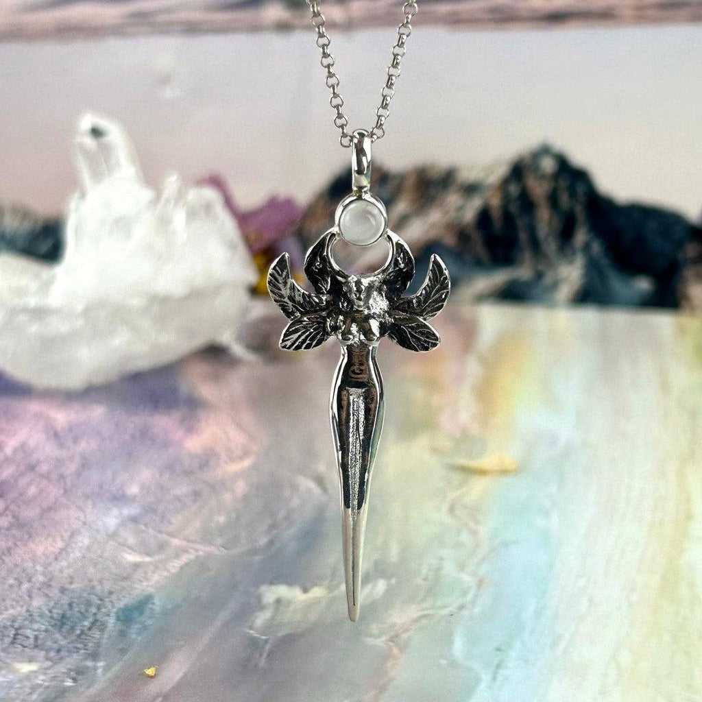 Winged Female Crystal Pendant