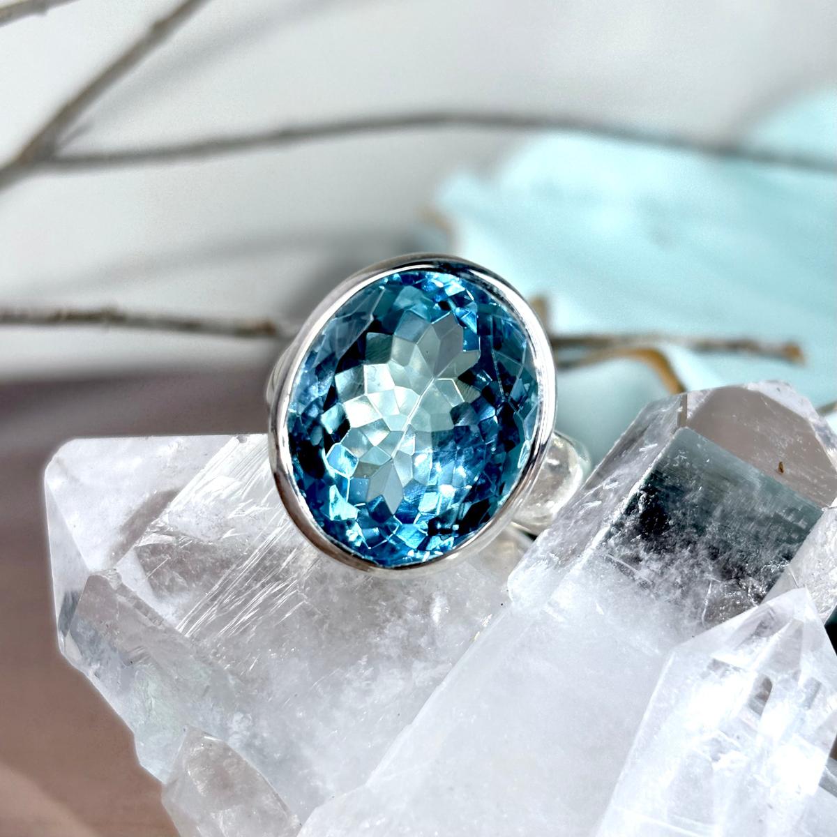 Blue Gemstone Silver Ring
