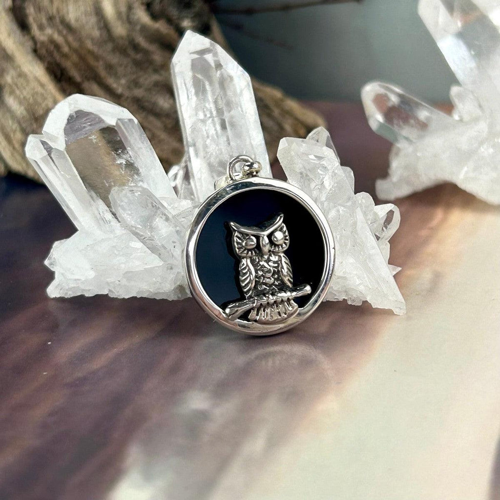 Black Onyx With Owl Pendant