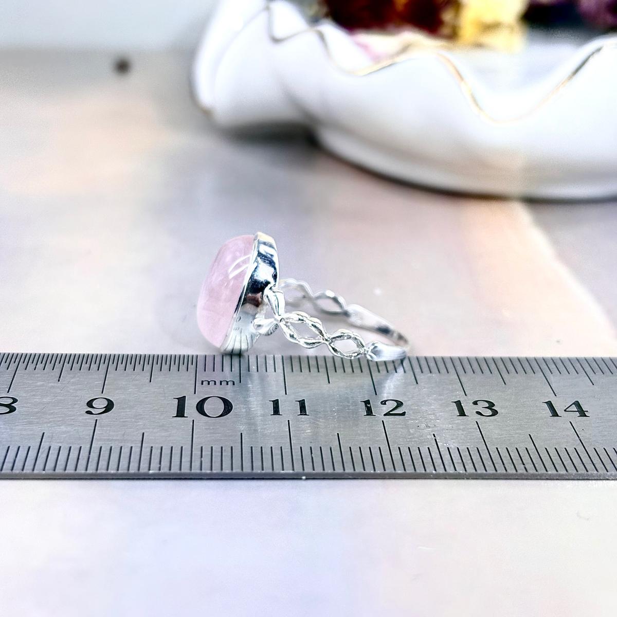 Ornate Band Rose Quartz Ring