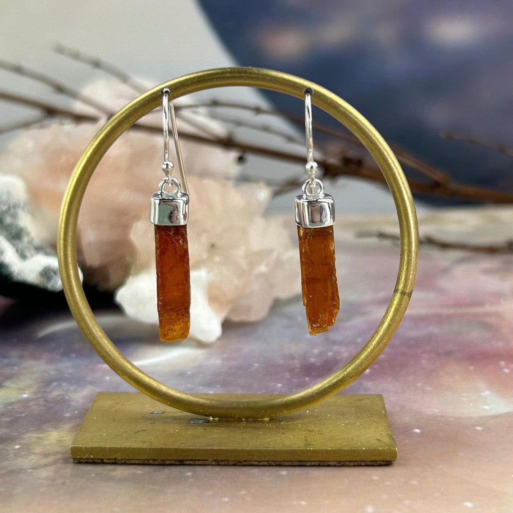 Orange Kyanite 925 Silver Earrings