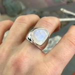 Wide Band Moonstone Ring