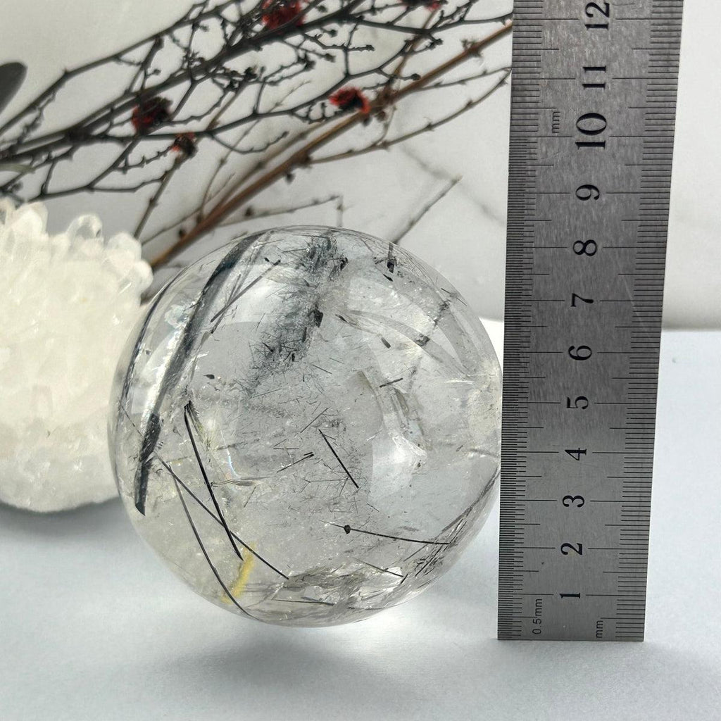 Quartz With Black Tourmaline Sphere
