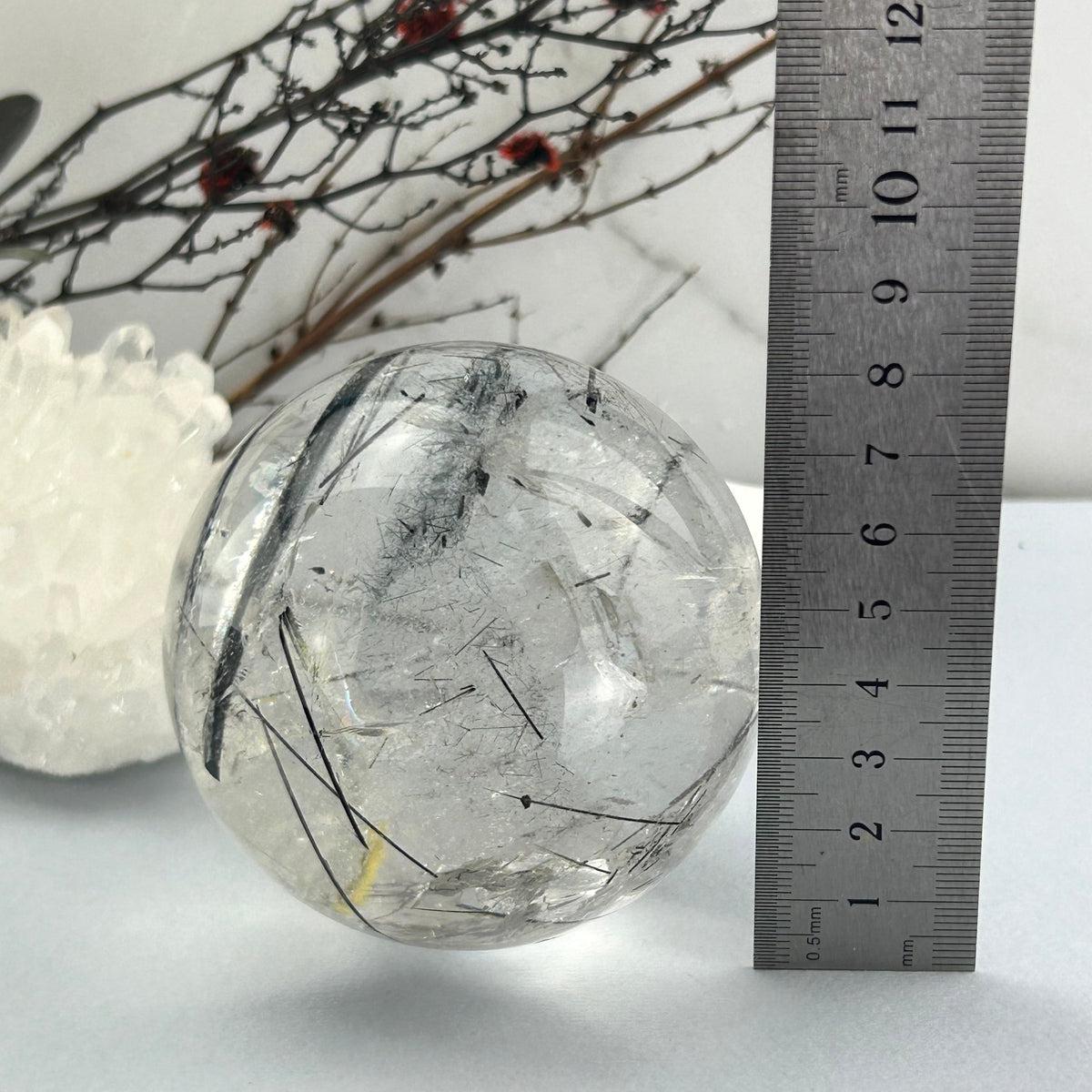 Quartz With Black Tourmaline Sphere