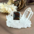 Rectangle Stone Silver Ring