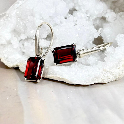 Delicate Garnet Drop Earrings