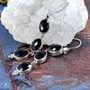 Black Onyx Oval Triple Drop Earrings