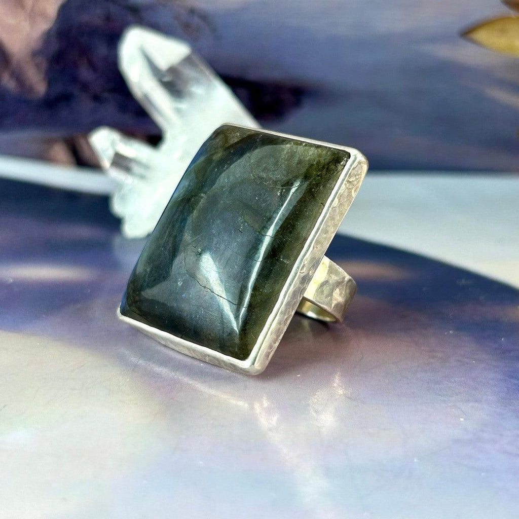 Bold Labradorite Crystal Ring