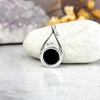 Silver Green Amber Pendant