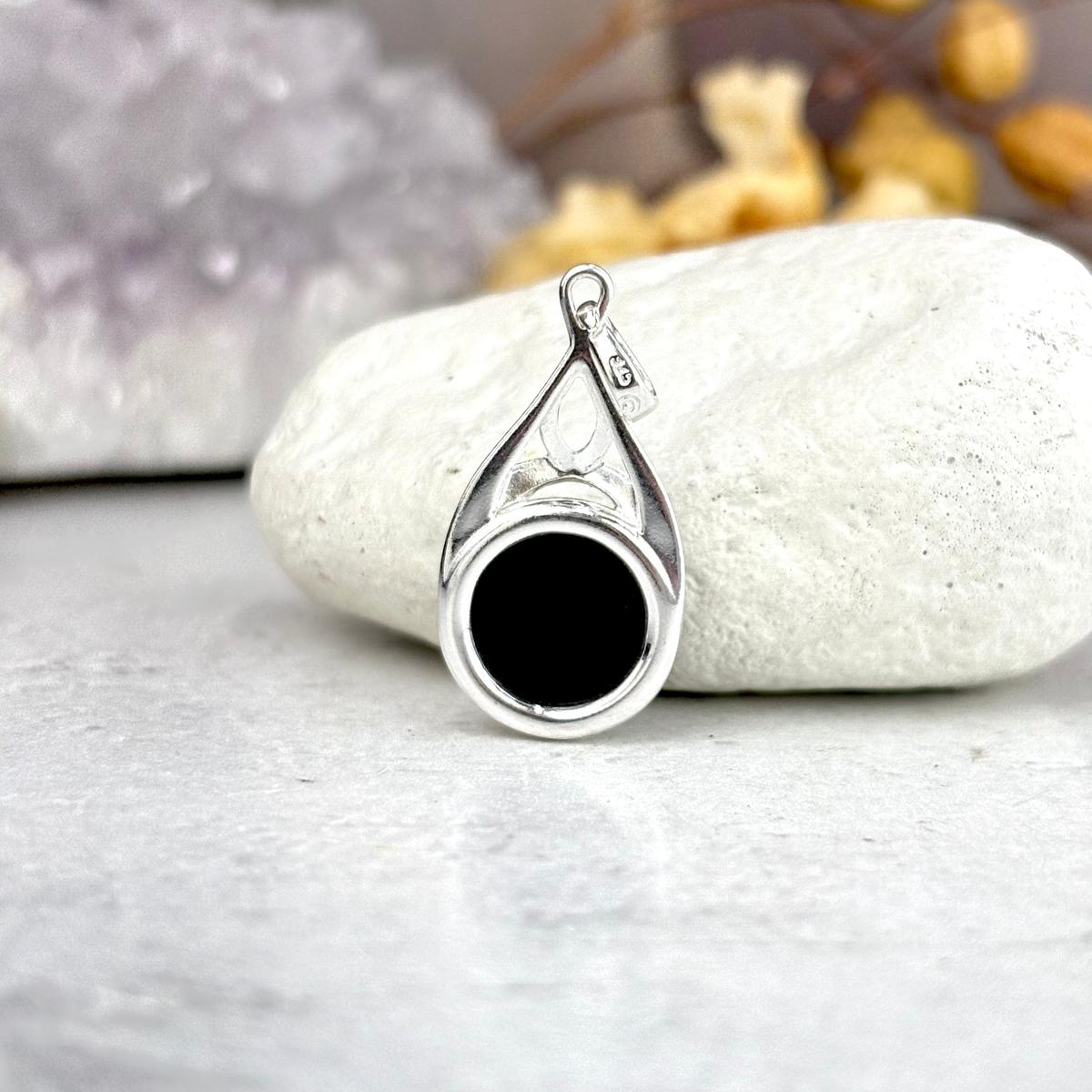 Silver Green Amber Pendant
