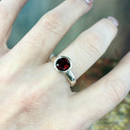 Garnet Sterling Silver Ring