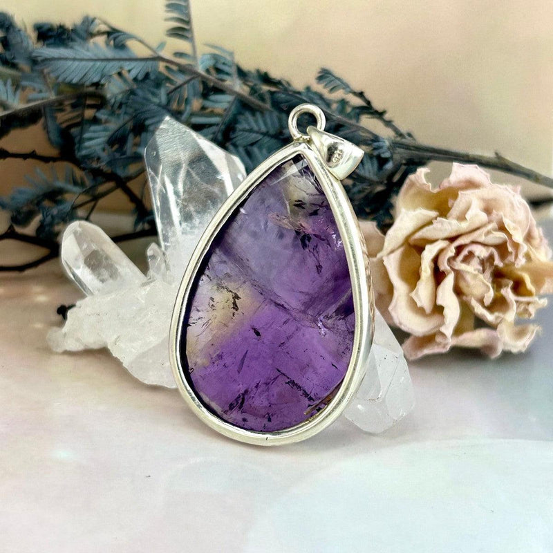 Large Purple Crystal Teardrop Pendant