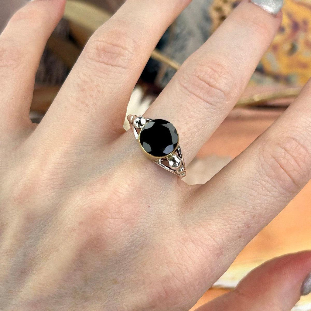 Round Gemstone Silver Ring