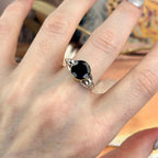 Round Gemstone Silver Ring
