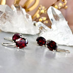 Oval Cut Garnet Earrings