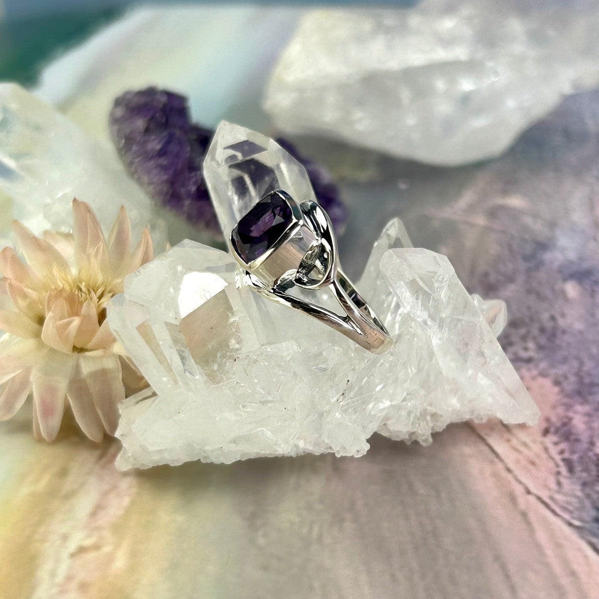 Purple Gemstone Silver Ring