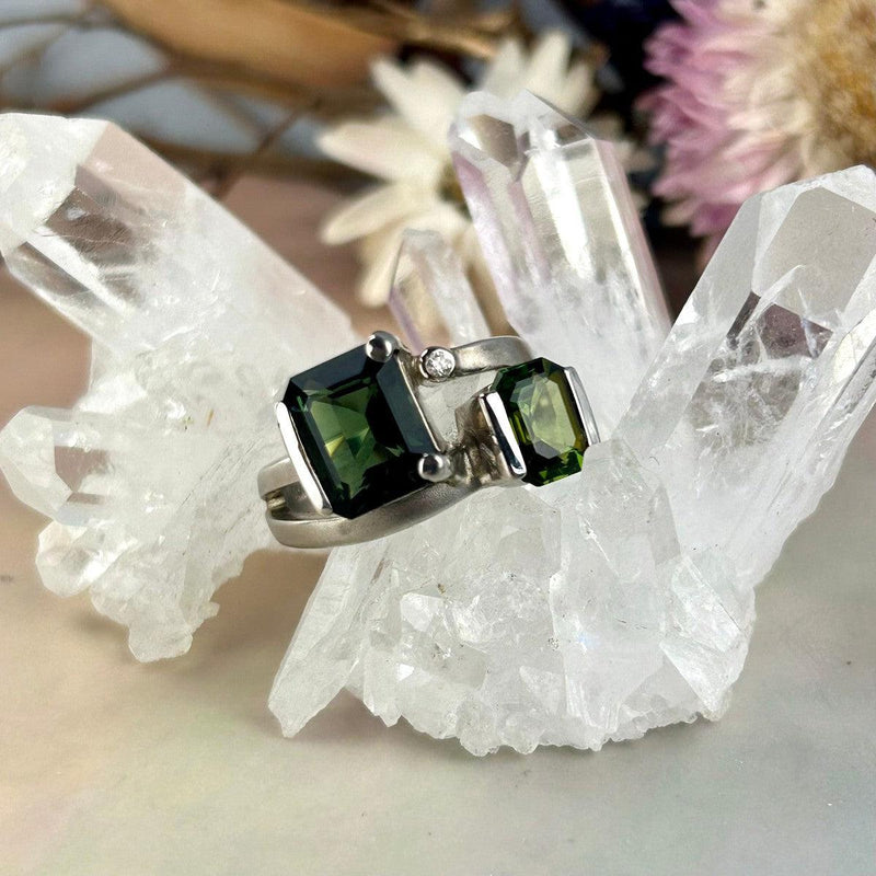 Contemporary Diamond And Gemstone Ring