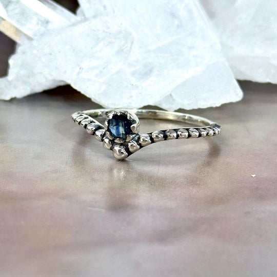 Sapphire Brilliant Cut V Ring