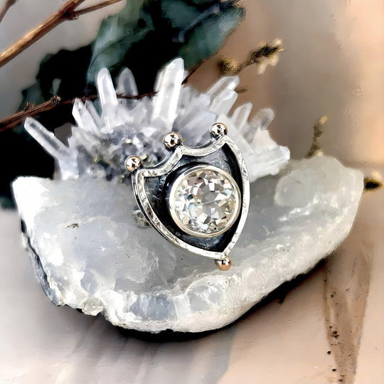 Killiecrankie Diamond Shield Sterling Silver & 9ct Rose Gold Ring By Lauren Harris