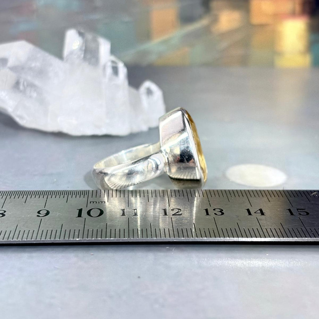 Yellow Gemstone Silver Ring