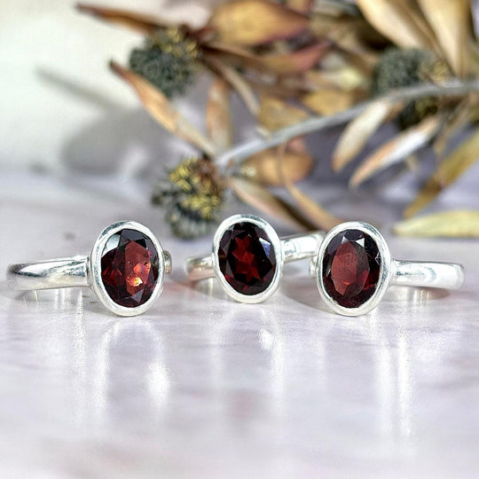 Garnet Oval Cut Ring