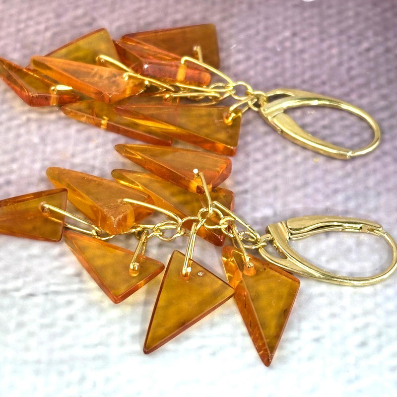 Amber Gold Earrings