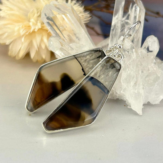Montana Agate Freeform Drop Earrings
