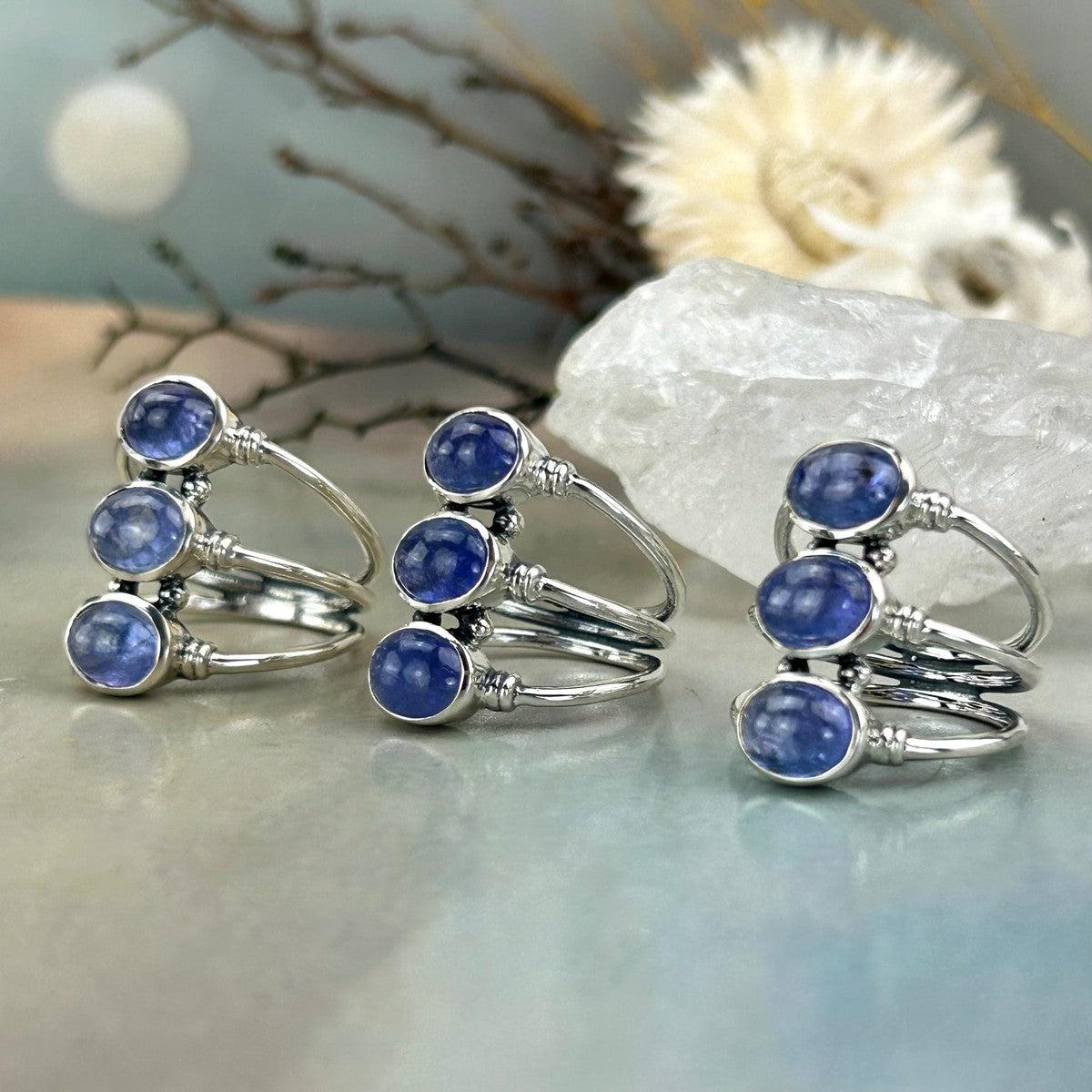 Three Crystal Silver Ring
