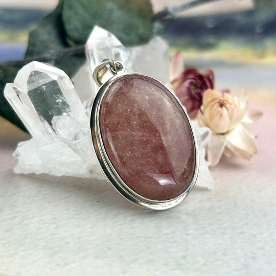 Strawberry Quartz Oval Pendant