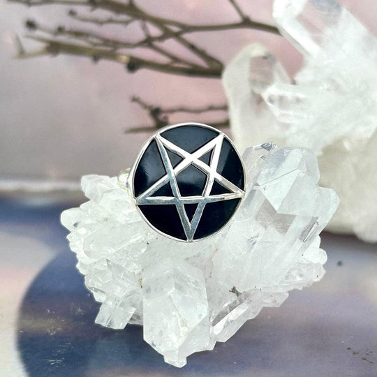 Black Onyx Pentacle Ring