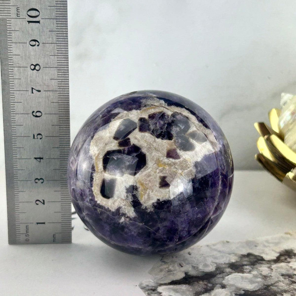 Flower Agate In Amethyst Ball
