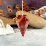 Patterned Carnelian Crystal Pendulum