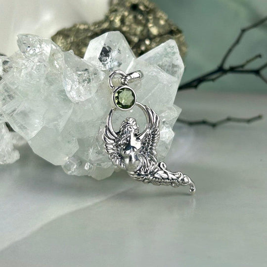 Peridot Winged Goddess Pendant